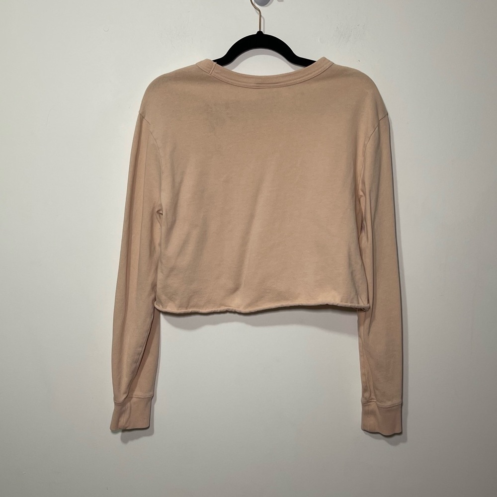 Champion Women's light pink logo casual crop top vrew neck sweatshirt in size M - Picture 6 of 7